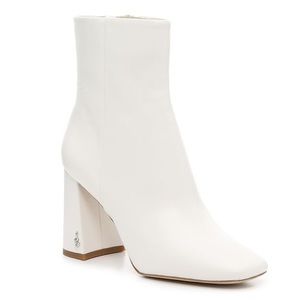 Sam Edelman Codie White Leather Booties
